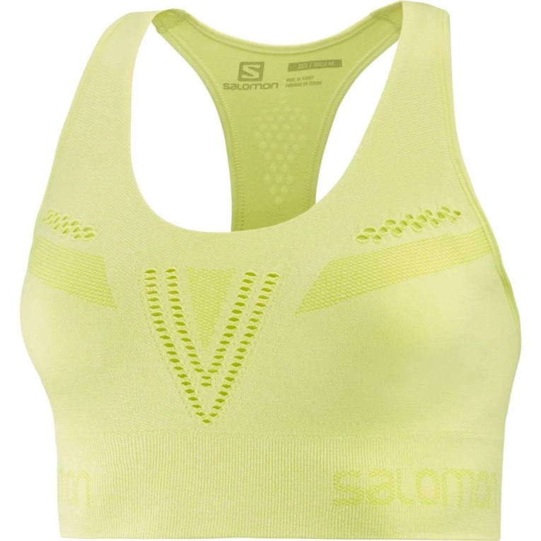 Salomon Essential Move On Seamless Women's Run Bras Lemon | CA 30K91